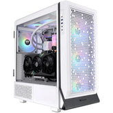 Thermaltake Ceres 500 E Atx Tempered Glass Side Panel 4x Pwm Argb Fans Rotational Pcie Slots & Gpu Holder White - CompuMe
